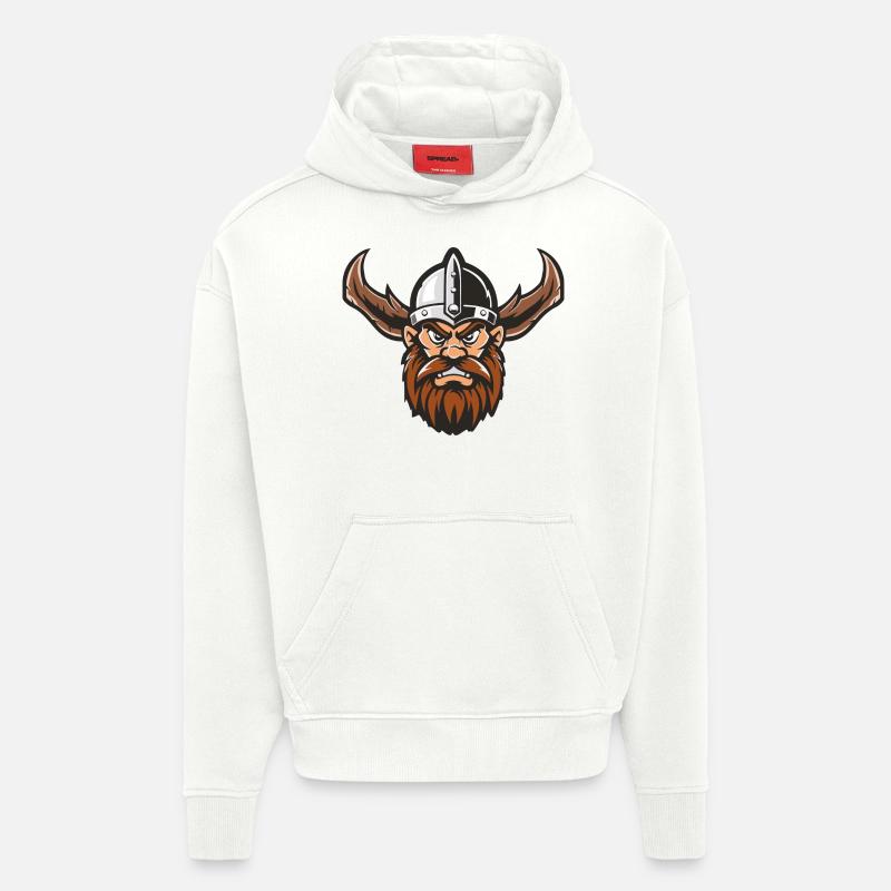Vikings 1 - Sweat à capuche bio épais oversize fabriqué en UE - OFF WHITE