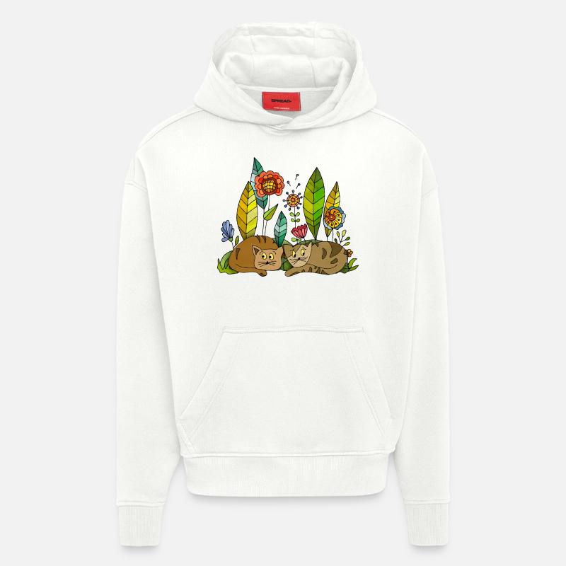 Cats - Hoodie- made by SPREAD  - OFF WHITE