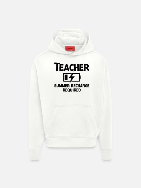 Teacher Summer Recharge Required - Hoodie- made by SPREAD - OFF WHITE