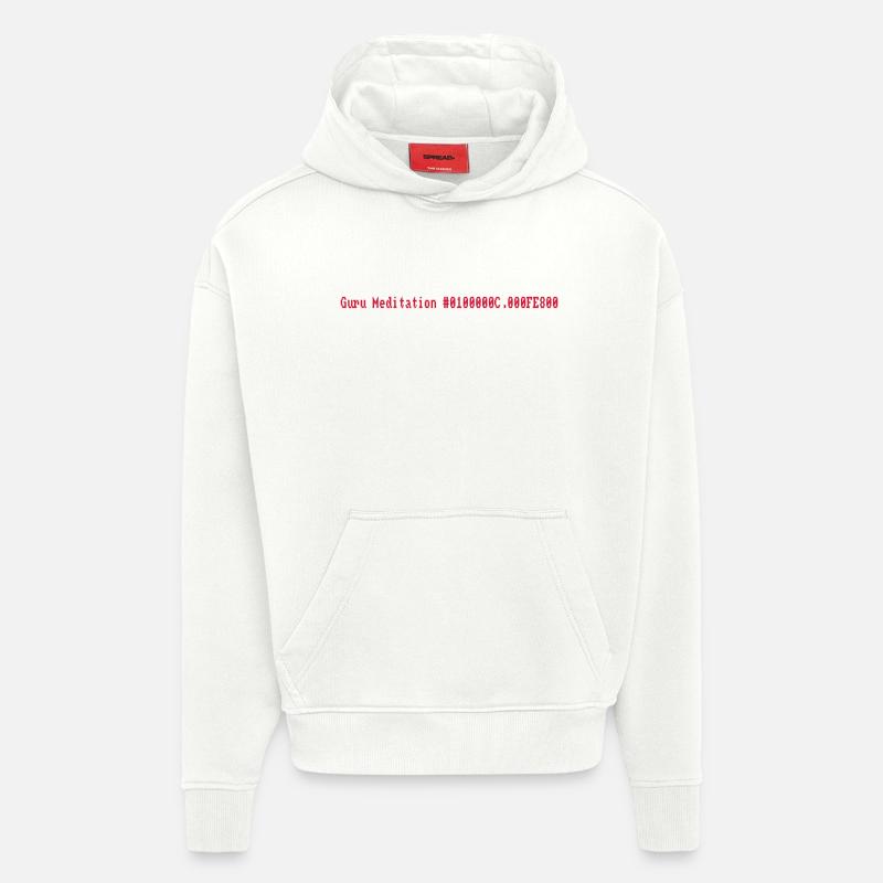 Guru Meditation - Sweat à capuche bio épais oversize fabriqué en UE - OFF WHITE