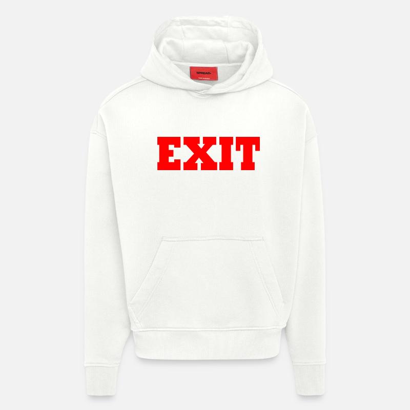 Exit - Sweat à capuche bio épais oversize fabriqué en UE - OFF WHITE