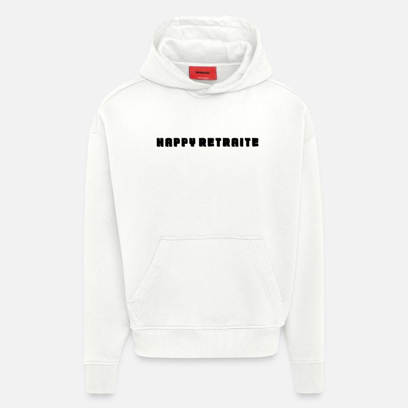 RETRAITE. RETRAITE. RETRAITEE. RETRAITE - Sweat à capuche bio épais oversize fabriqué en UE - OFF WHITE