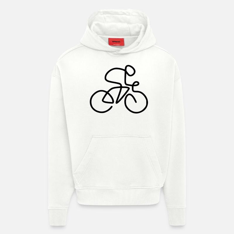 Vélo de course - Sweat à capuche bio épais oversize fabriqué en UE - OFF WHITE