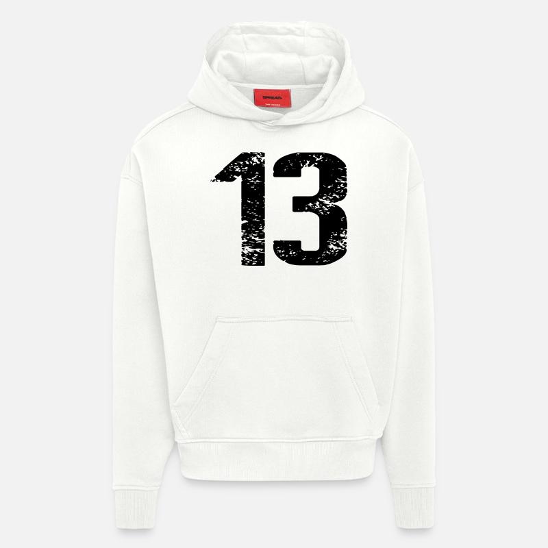 Maillot à 13 numéros - Sweat à capuche bio épais oversize fabriqué en UE - OFF WHITE