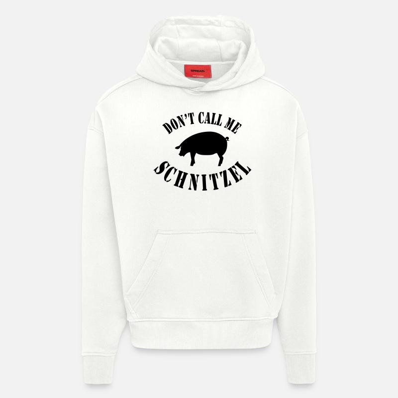 Ne me Schnitzel appeler - Sweat à capuche bio épais oversize fabriqué en UE - OFF WHITE