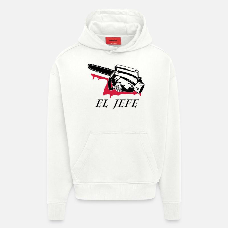 el jefe - Sweat à capuche bio épais oversize fabriqué en UE - OFF WHITE