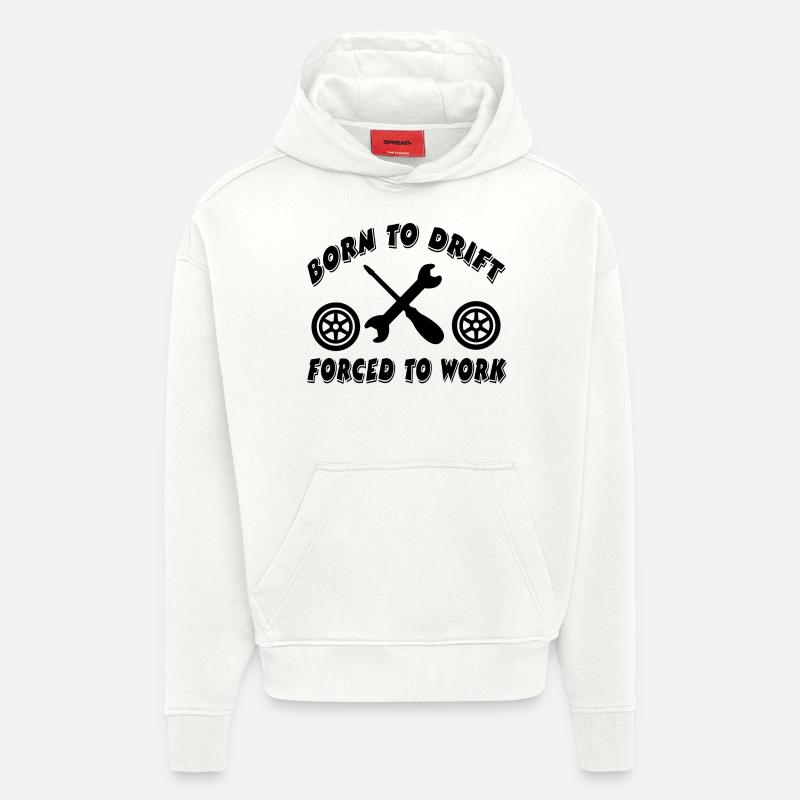 Voiture - Sweat à capuche bio épais oversize fabriqué en UE - OFF WHITE