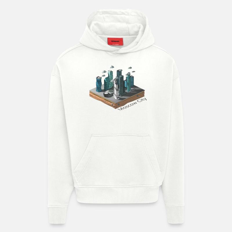 Geometrisches Low-Poly - Hoodie- made by SPREAD  - OFF WHITE