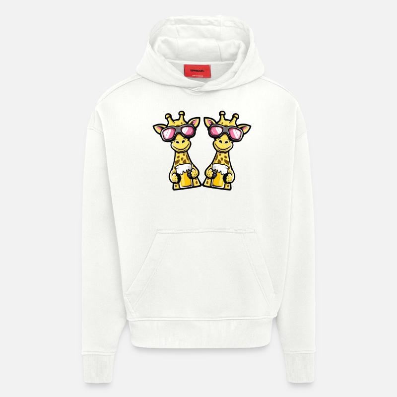 Giraffe Ski Team Bier - Hoodie- made by SPREAD  - OFF WHITE