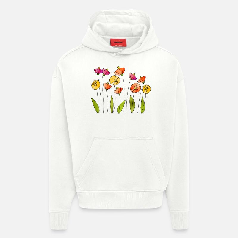Fleur - Sweat à capuche bio épais oversize fabriqué en UE - OFF WHITE