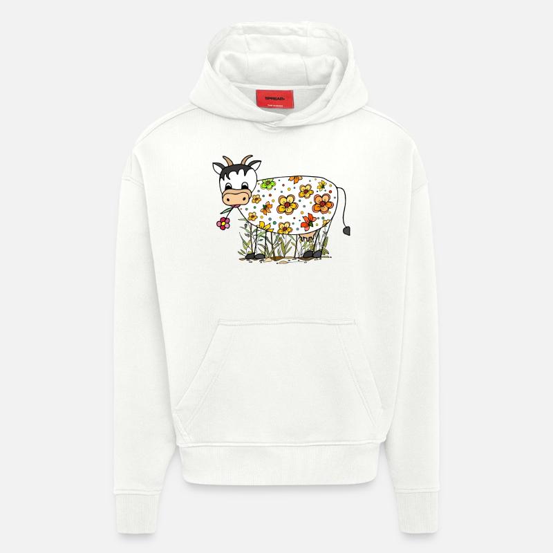 Vache - Sweat à capuche bio épais oversize fabriqué en UE - OFF WHITE