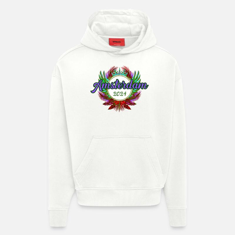 L’équipe d’Amsterdam 2024 - Sweat à capuche bio épais oversize fabriqué en UE - OFF WHITE