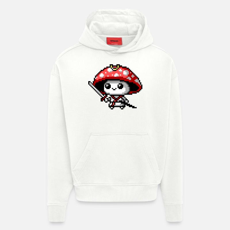 8bit Mushroom Samurai - Hoodie- made by SPREAD  - OFF WHITE
