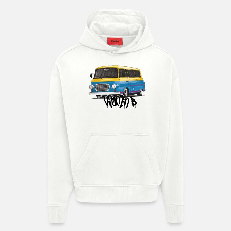 Barkas B1000 // Illustration - Sweat à capuche bio épais oversize fabriqué en UE - OFF WHITE