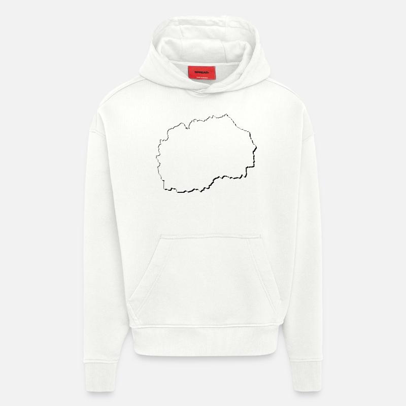 Macedonia map as an outline - Hoodie- made by SPREAD - OFF WHITE