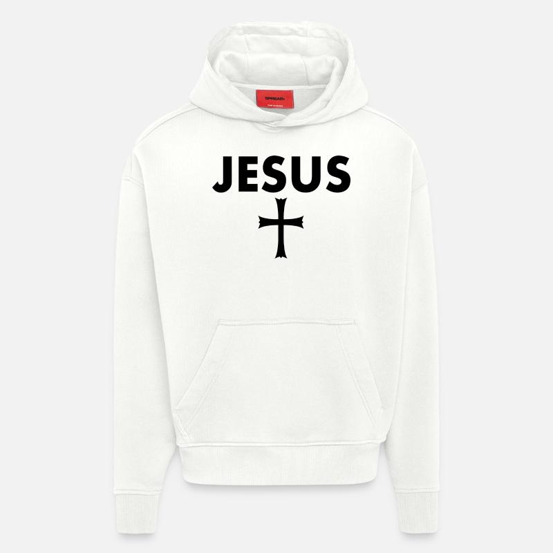 jesus kreuz - Hoodie- made by SPREAD  - OFF WHITE