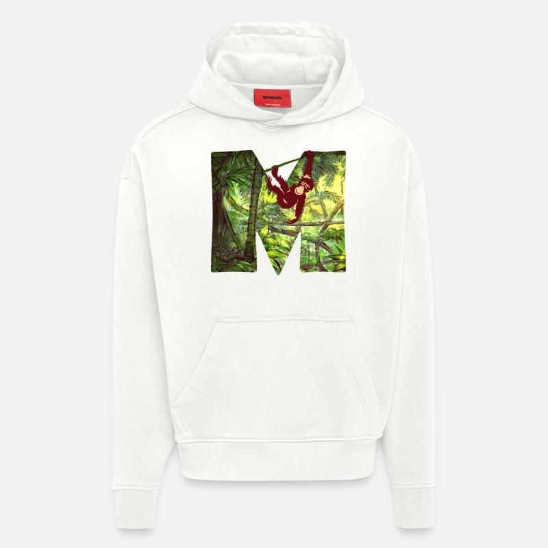 dschungel mit affe m - Hoodie- made by SPREAD  - OFF WHITE