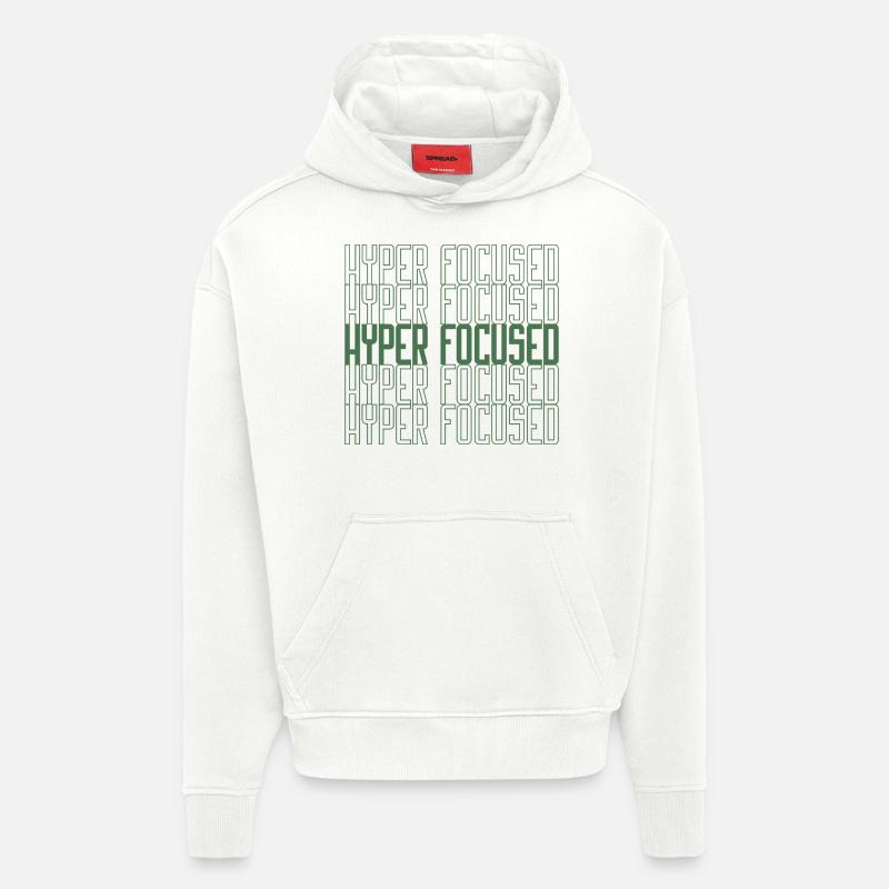 Hyperfocalisé en vert - Sweat à capuche bio épais oversize fabriqué en UE - OFF WHITE