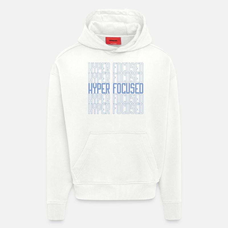 Hyperfocalisé en bleu - Sweat à capuche bio épais oversize fabriqué en UE - OFF WHITE