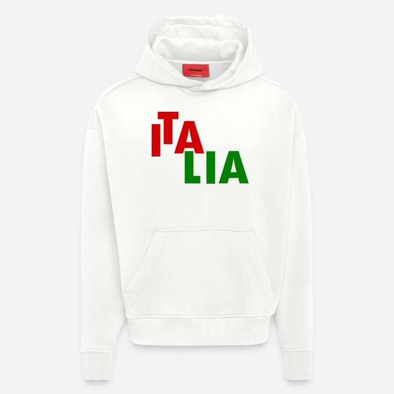 Italie - Sweat à capuche bio épais oversize fabriqué en UE - OFF WHITE