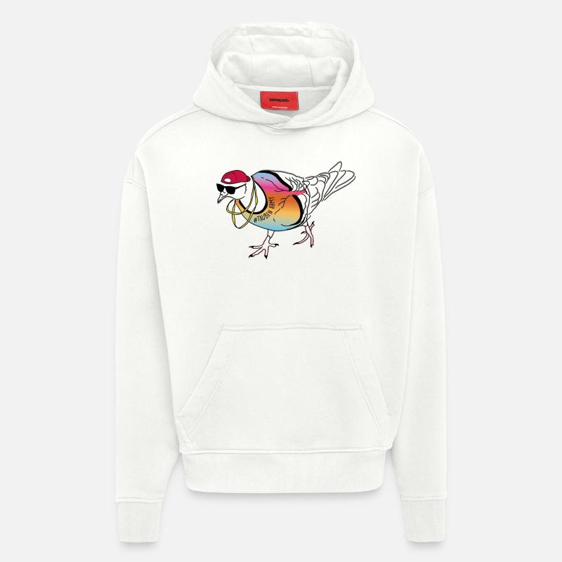 taube2 - Sweat à capuche bio épais oversize fabriqué en UE - OFF WHITE