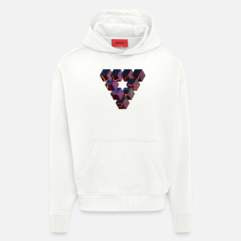 triangle Geo - Sweat à capuche bio épais oversize fabriqué en UE - OFF WHITE