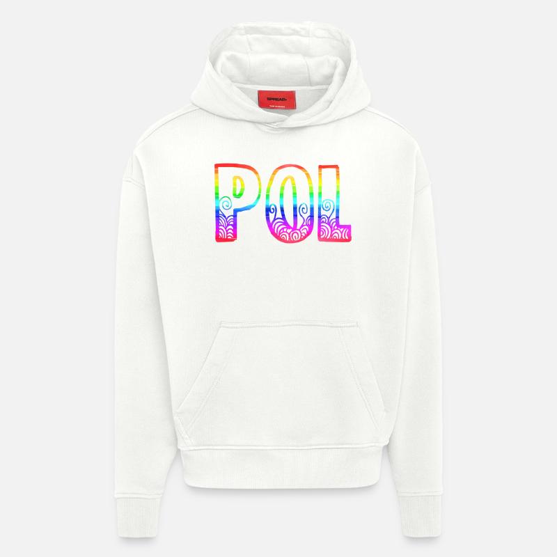 pol rs regenbogen - Hoodie- made by SPREAD  - OFF WHITE