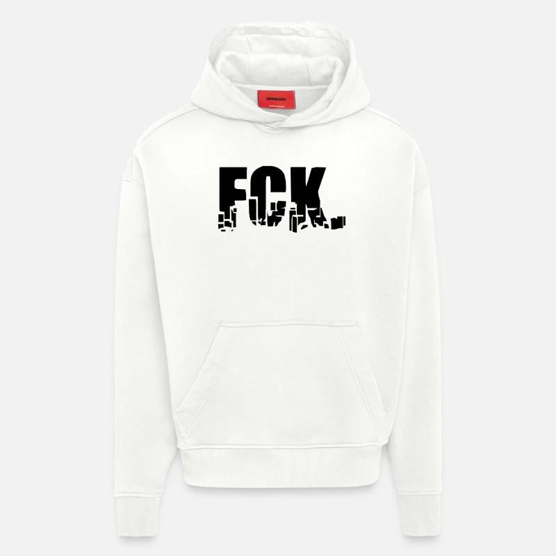 FCK. - Sweat à capuche bio épais oversize fabriqué en UE - OFF WHITE