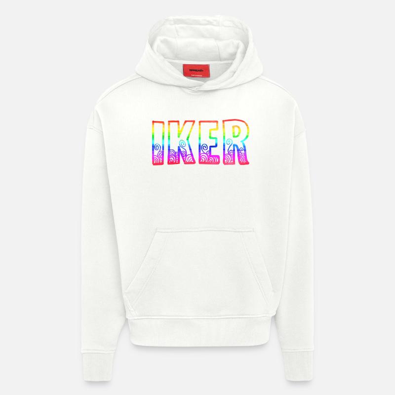 iker rs regenbogen - Hoodie- made by SPREAD  - OFF WHITE