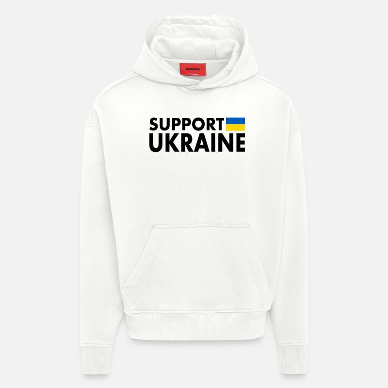 Support ukraine - Sweat à capuche bio épais oversize fabriqué en UE - OFF WHITE