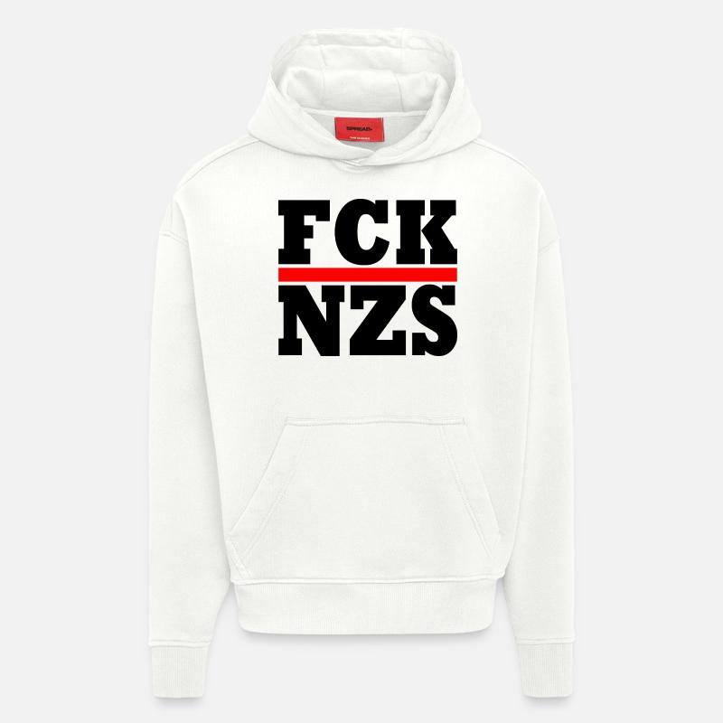 FCK NZS - Sweat à capuche bio épais oversize fabriqué en UE - OFF WHITE
