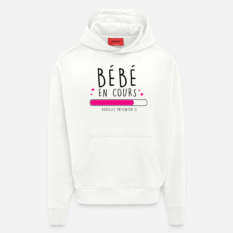 bebe en cours - Sweat à capuche bio épais oversize fabriqué en UE - OFF WHITE