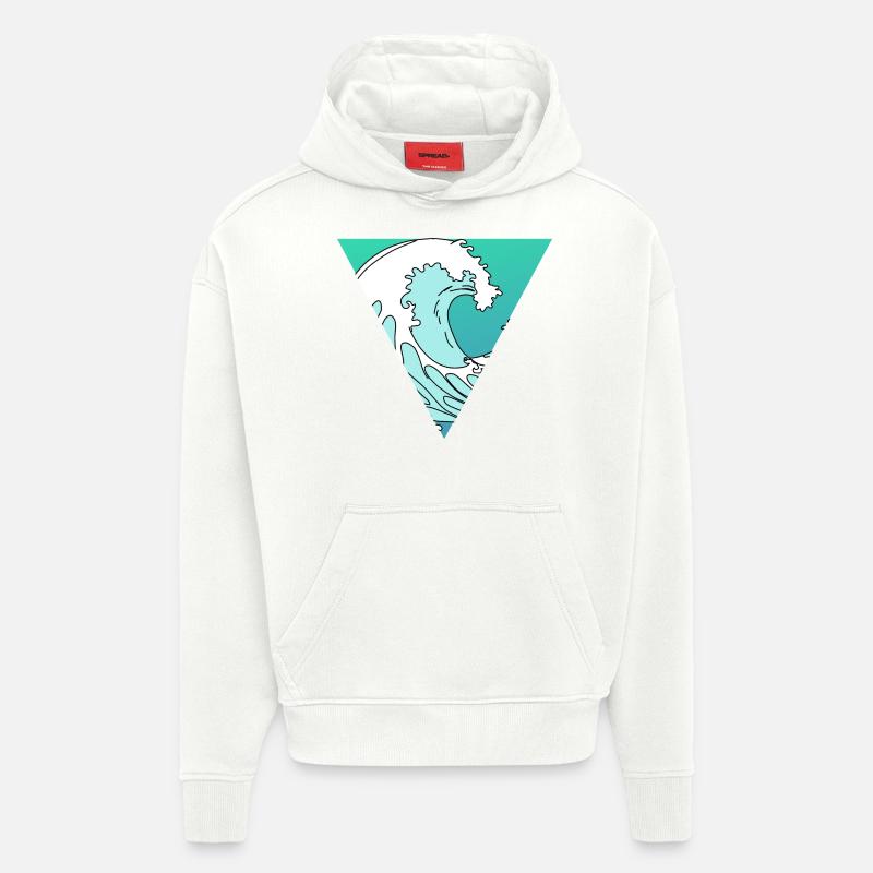Vague en triangle - Sweat à capuche bio épais oversize fabriqué en UE - OFF WHITE