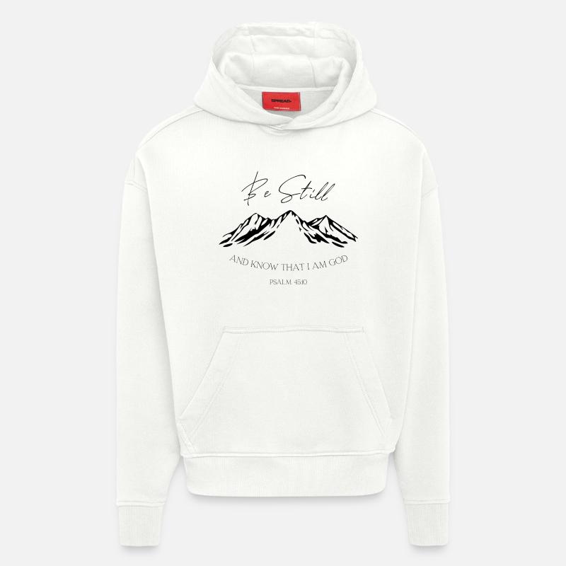 Sei still Berge Psalm 46:10 - Hoodie- made by SPREAD  - OFF WHITE
