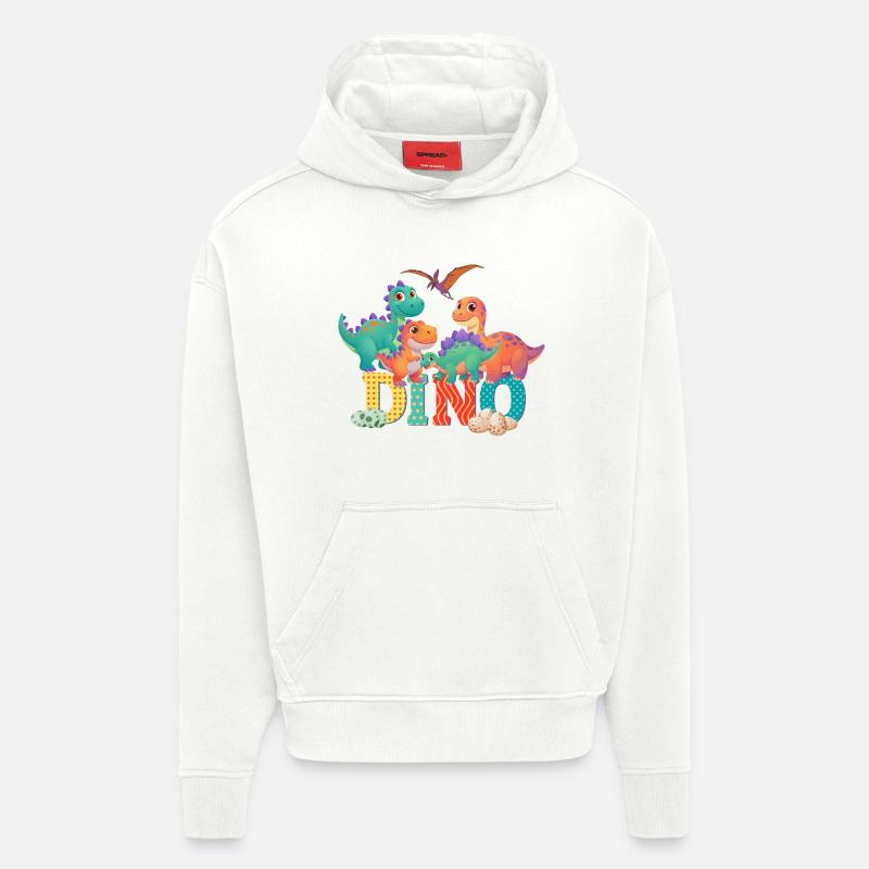 dino - Sweat à capuche bio épais oversize fabriqué en UE - OFF WHITE