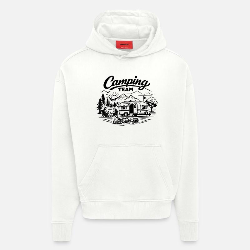 Camping Team Wagon - Hoodie- made by SPREAD  - OFF WHITE