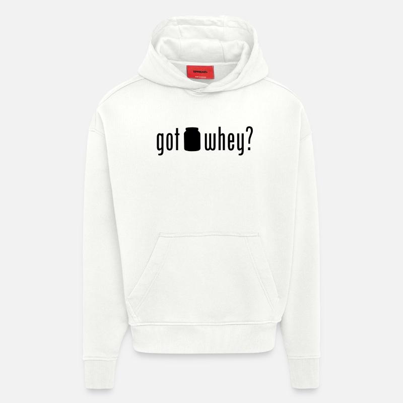 Vous avez du lactosérum? - Sweat à capuche bio épais oversize fabriqué en UE - OFF WHITE