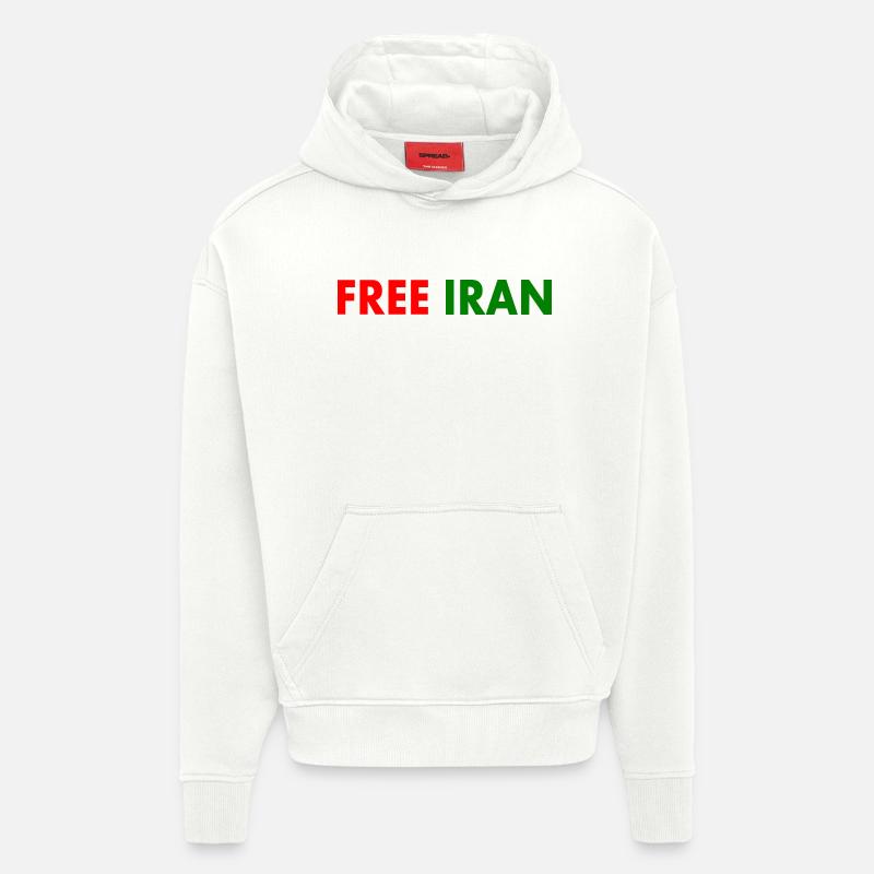 Free iran - Sweat à capuche bio épais oversize fabriqué en UE - OFF WHITE