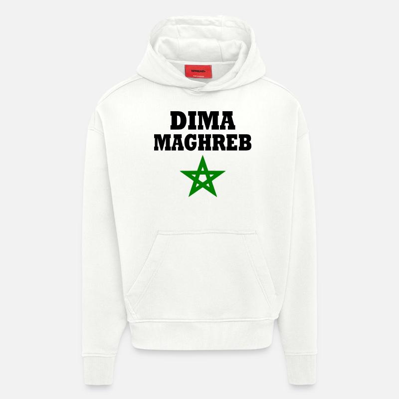 Dima maghreb - Sweat à capuche bio épais oversize fabriqué en UE - OFF WHITE