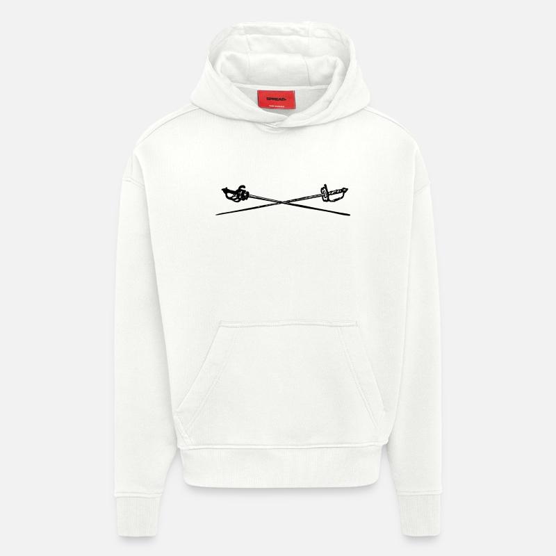 Escrime épée fleurette parade samurai12 - Sweat à capuche bio épais oversize fabriqué en UE - OFF WHITE