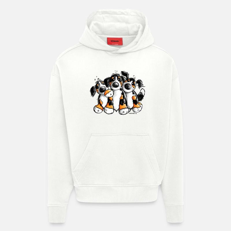 Drollige Berner Sennenhunde - Hoodie- made by SPREAD  - OFF WHITE