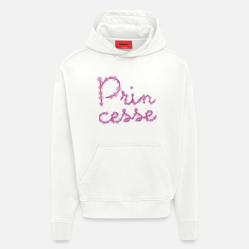 Princesse avec des fleurs ! ma princesse - Sweat à capuche bio épais oversize fabriqué en UE - OFF WHITE