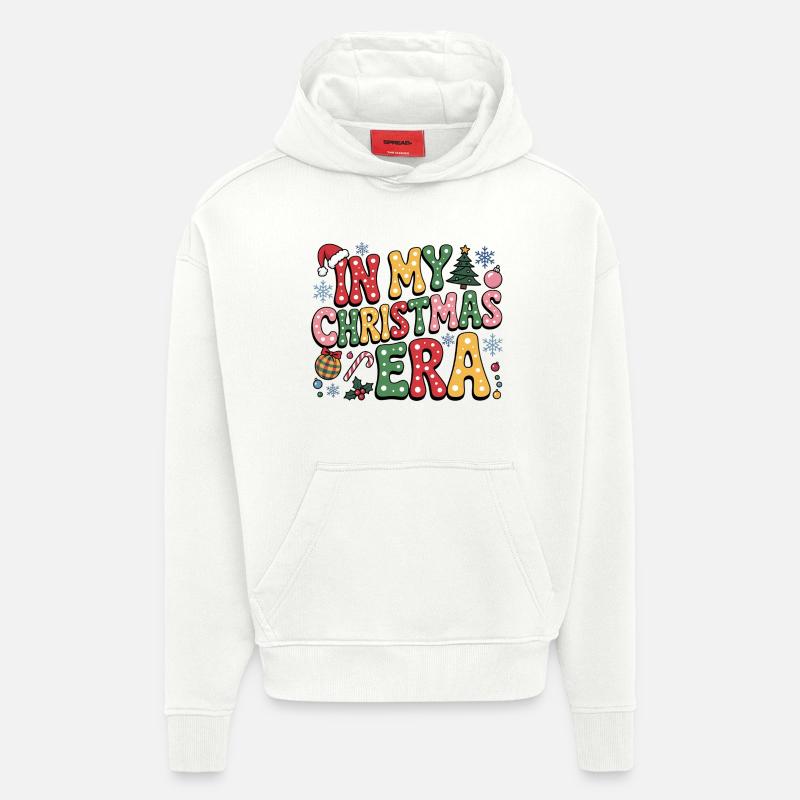 À l’époque de Noël - Sweat à capuche bio épais oversize fabriqué en UE - OFF WHITE