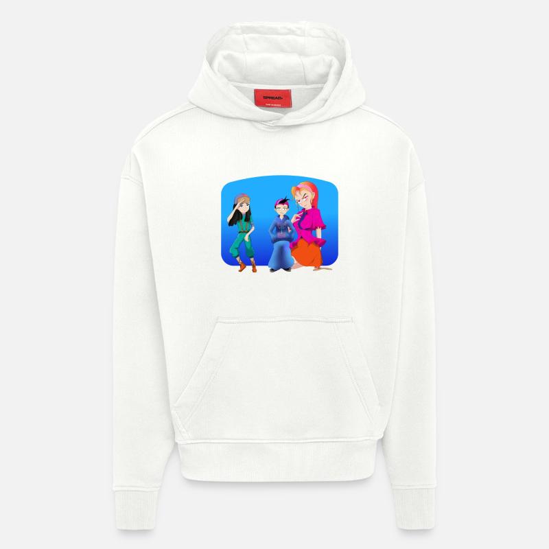 PLAN À TROIS FAMILIAL - Sweat à capuche bio épais oversize fabriqué en UE - OFF WHITE