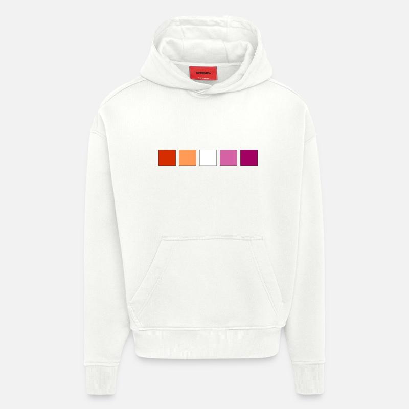 Fierté lesbienne subtile - Sweat à capuche bio épais oversize fabriqué en UE - OFF WHITE