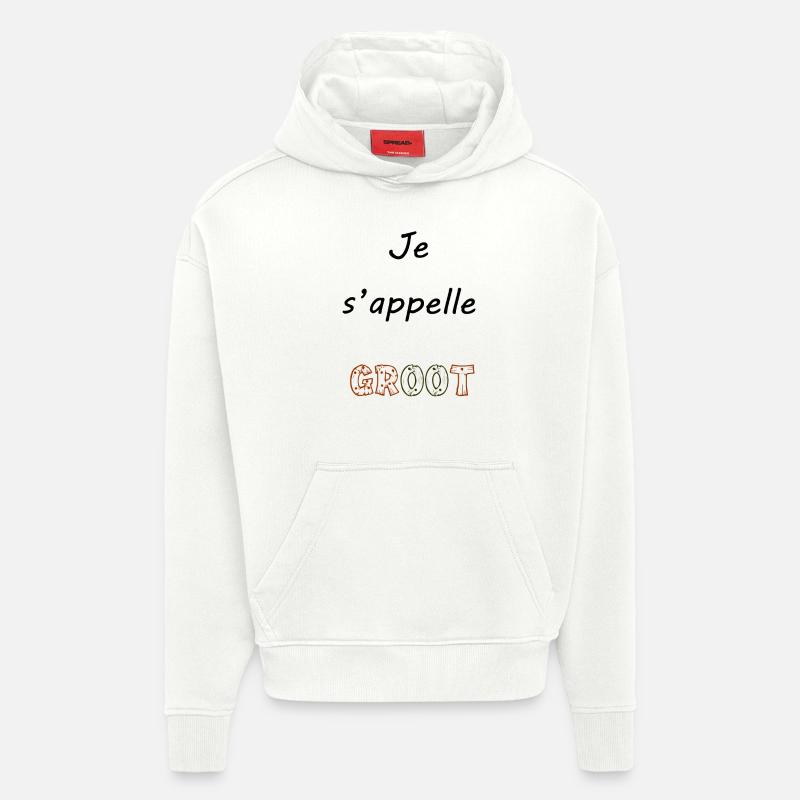groot - Sweat à capuche bio épais oversize fabriqué en UE - OFF WHITE