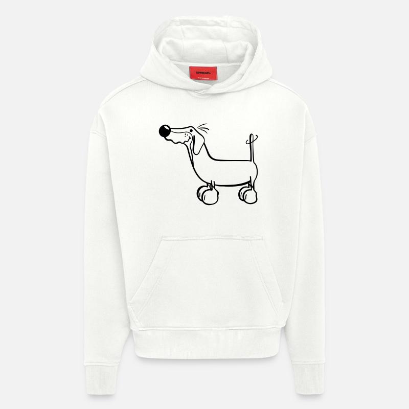 Teckel - Sweat à capuche bio épais oversize fabriqué en UE - OFF WHITE