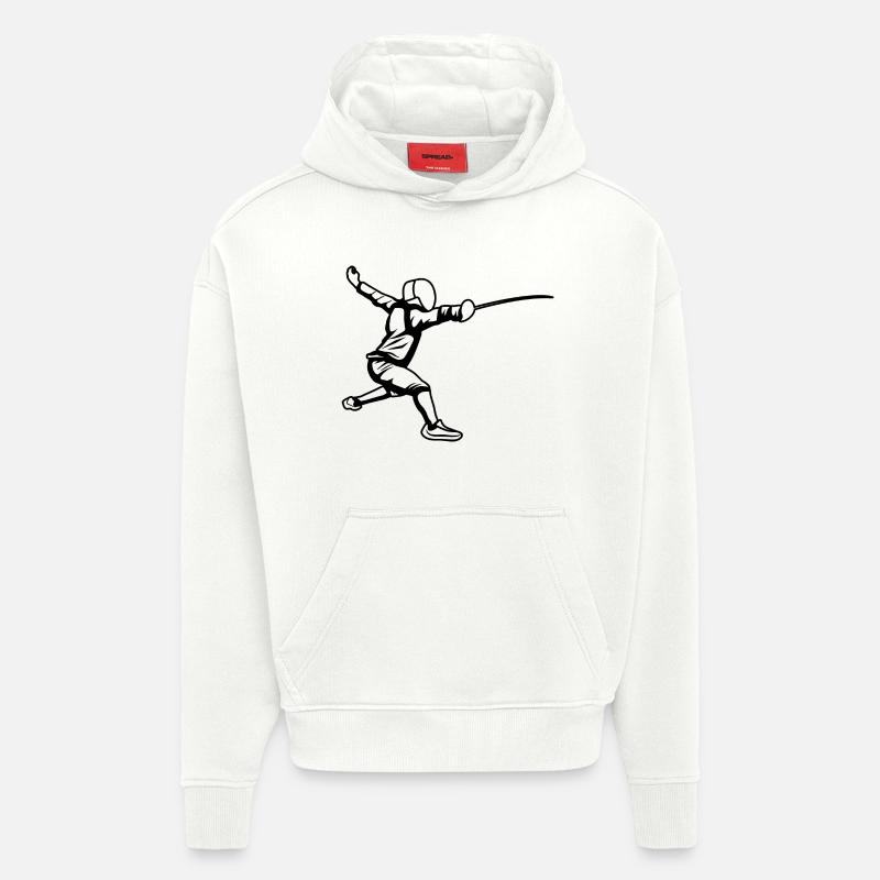 Fechter Skizze - Hoodie- made by SPREAD  - OFF WHITE