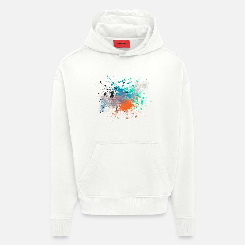 Farbexplosion Kunstinspiriert Design - Hoodie- made by SPREAD  - OFF WHITE