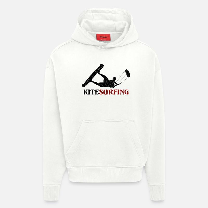 Kitesurf - conception - Sweat à capuche bio épais oversize fabriqué en UE - OFF WHITE
